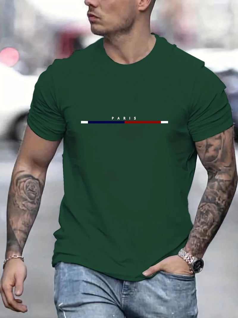 Camiseta Masculina Paris 100% Algodão - Manga Curta