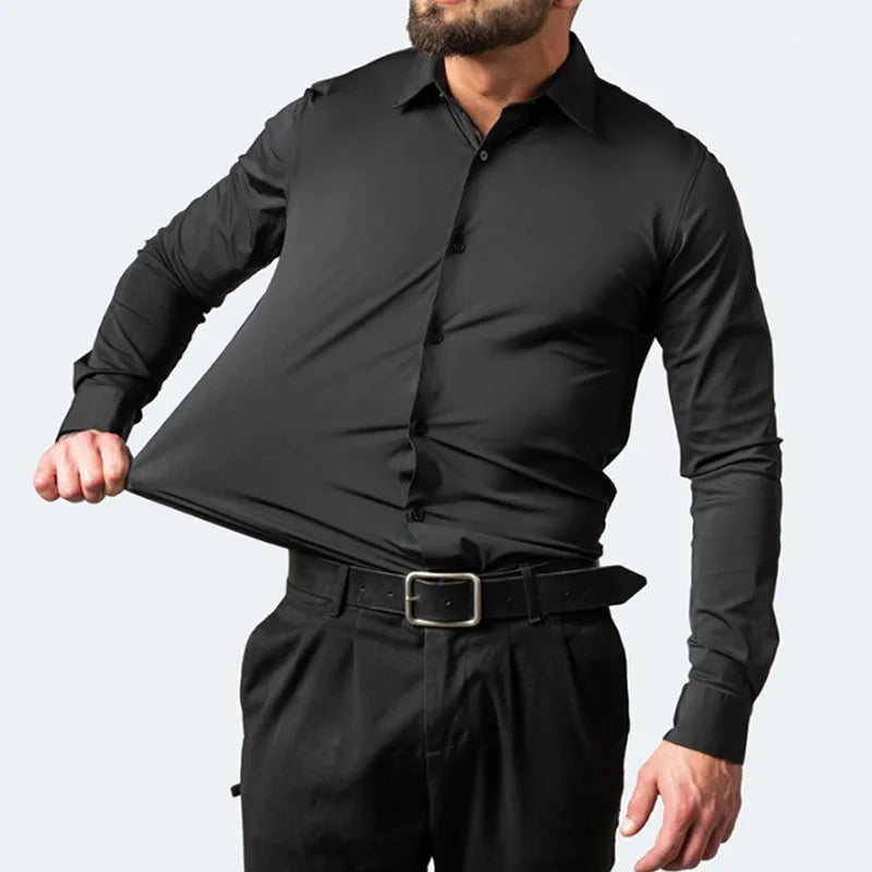 Camisa Flexível Ultra Comfort® Tecido Seda Gelo - Não Amarrota