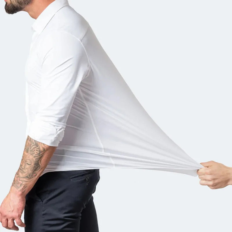 Camisa Flexível Ultra Comfort® Tecido Seda Gelo - Não Amarrota